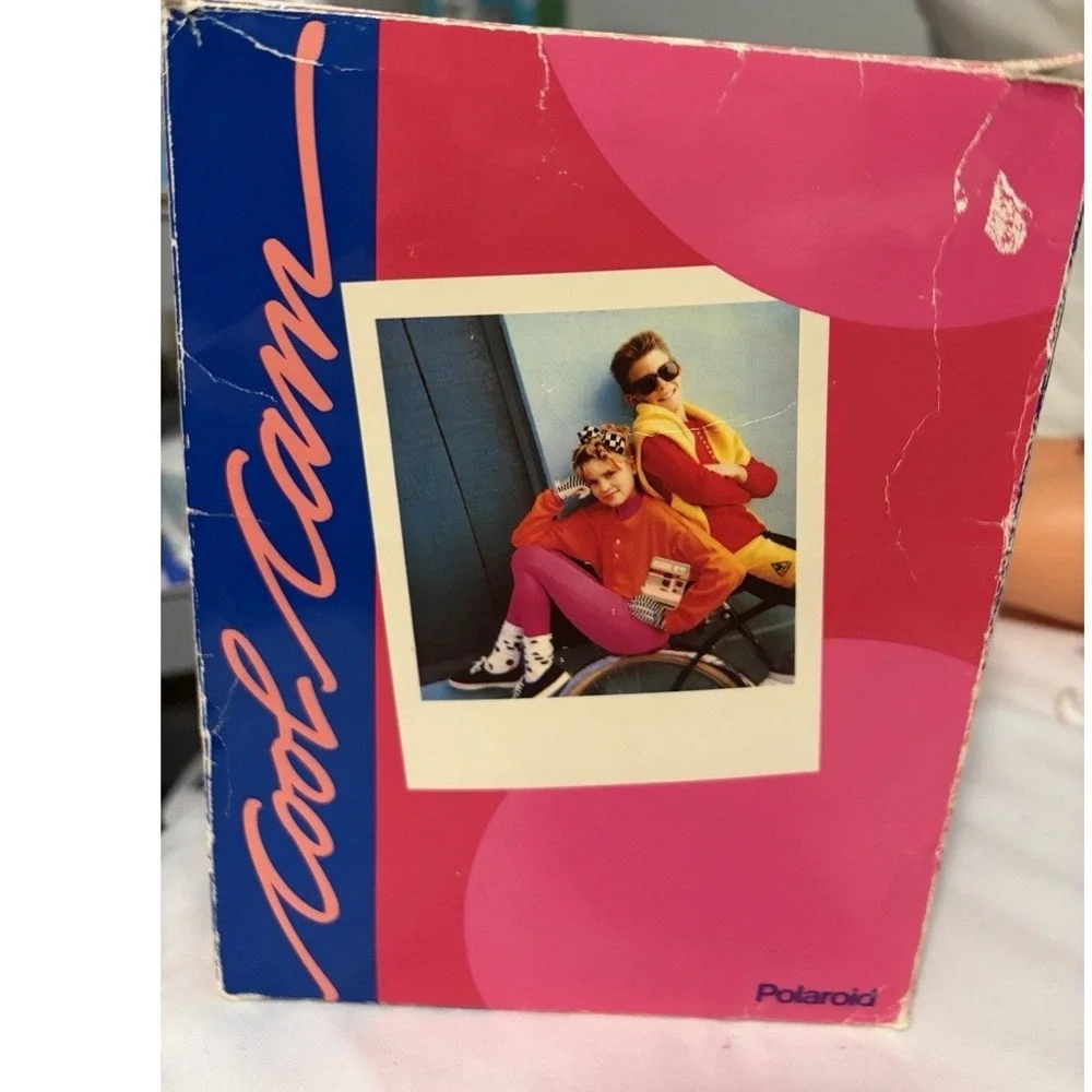 Polaroid Cool Cam 600 Instant Camera Pink Grey Vintage 80s Retro with Box Case
